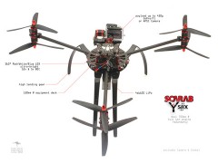 Carbon SCARAB YSiix v3 - Electronica Y6 - for GP4/APSC cams - 2axis brushless gimbal