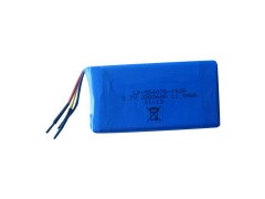 Li-polymer Battery, 3.7V, 3,200mAh, 1S2P, 554076 Cell with PCM and 10K NTC, Lead-out Three Wires