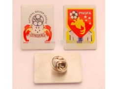 custom metal badge in rectangle shape
