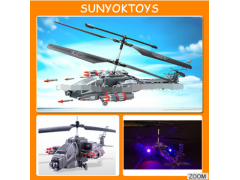 High Fidelity Simulation Apachi, 5CH RC Helicopter With Missile, Song Yang Toys RC Helicopter