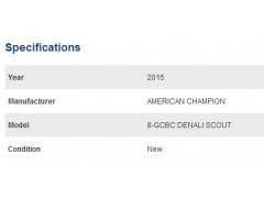 2015 AMERICAN CHAMPION 8-GCBC DENALI SCOUT